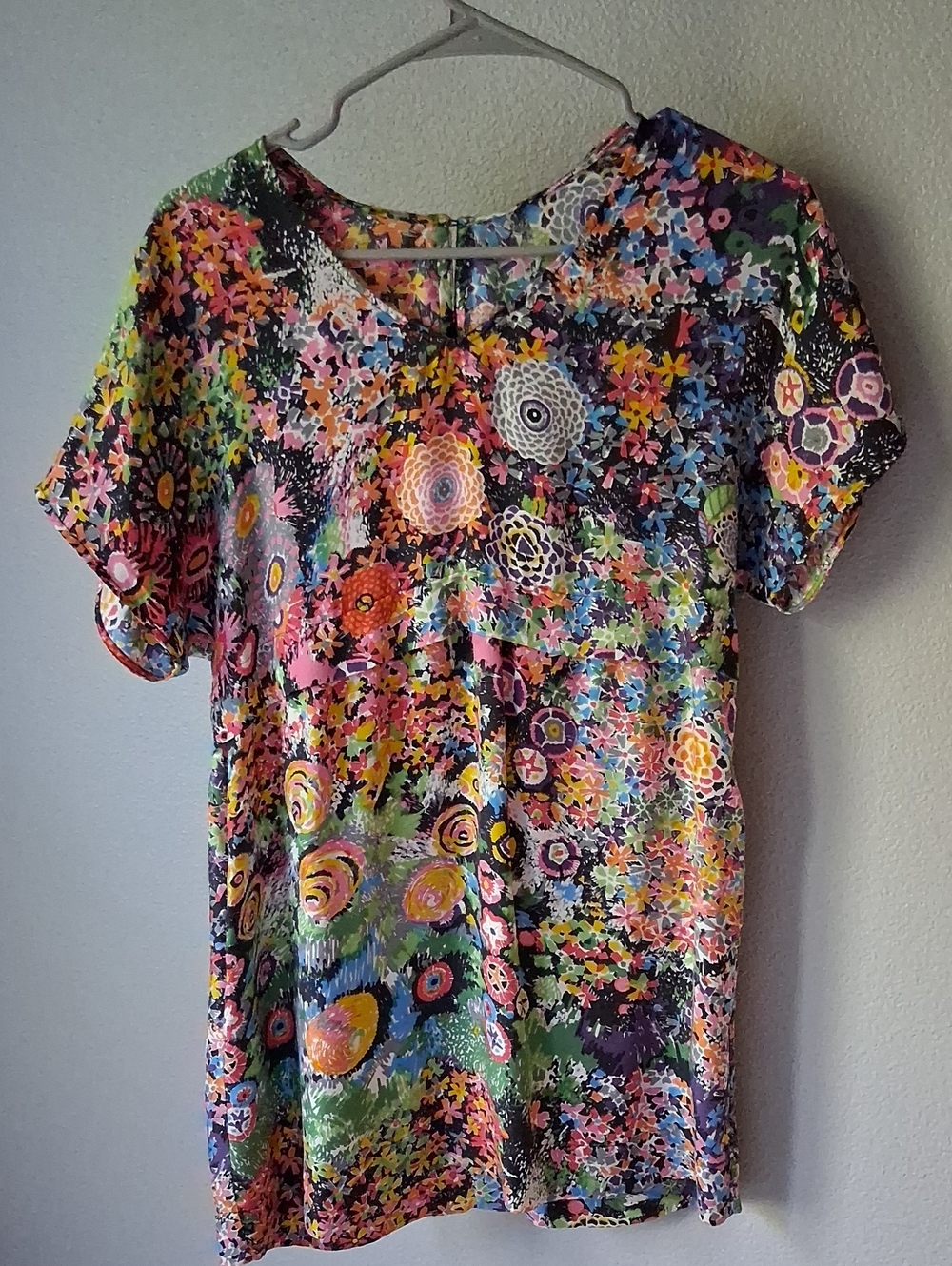See By Chloe  "Jardin" Multicolor Floral Print Women Silk Dress Size 2